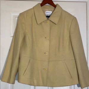 Vintage Chadwick’s Classic Women’s Cream Colored Wool Blend Blazer Size 14P